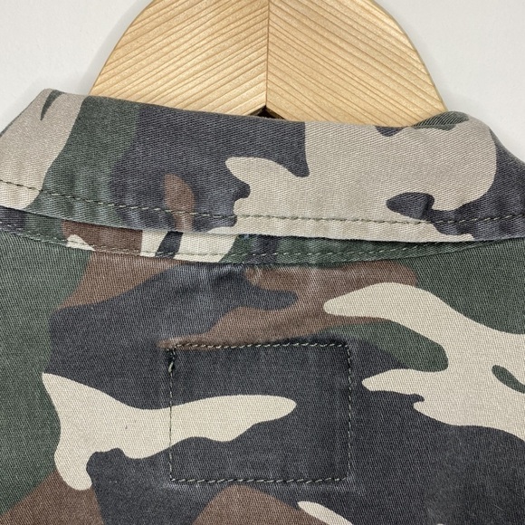 Sanctuary Tan Camo 4 Pocket Military Utility Cotton Blend Jacket Size Medium - Picture 13 of 15